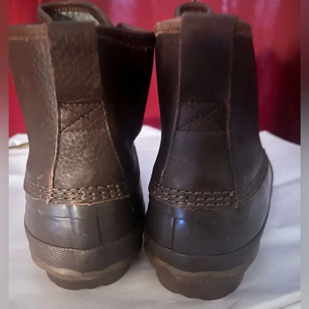 New Men's Heritage duck boots in tumbled leather For Dark Earth Multi, Size 10